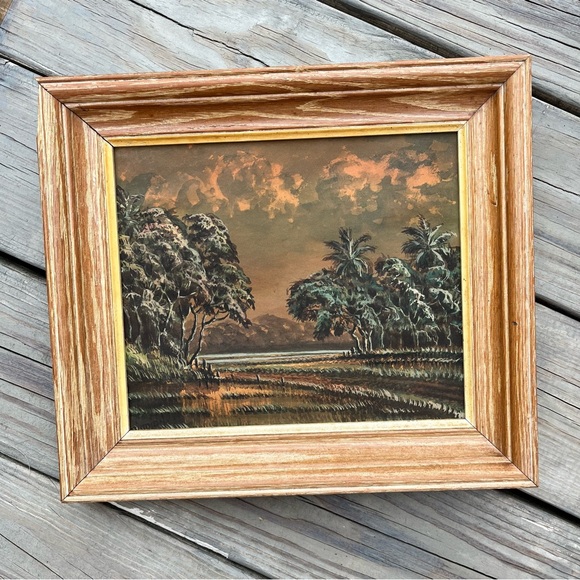 Old Florida Painting Swamp Moss River Framed - Picture 8 of 11